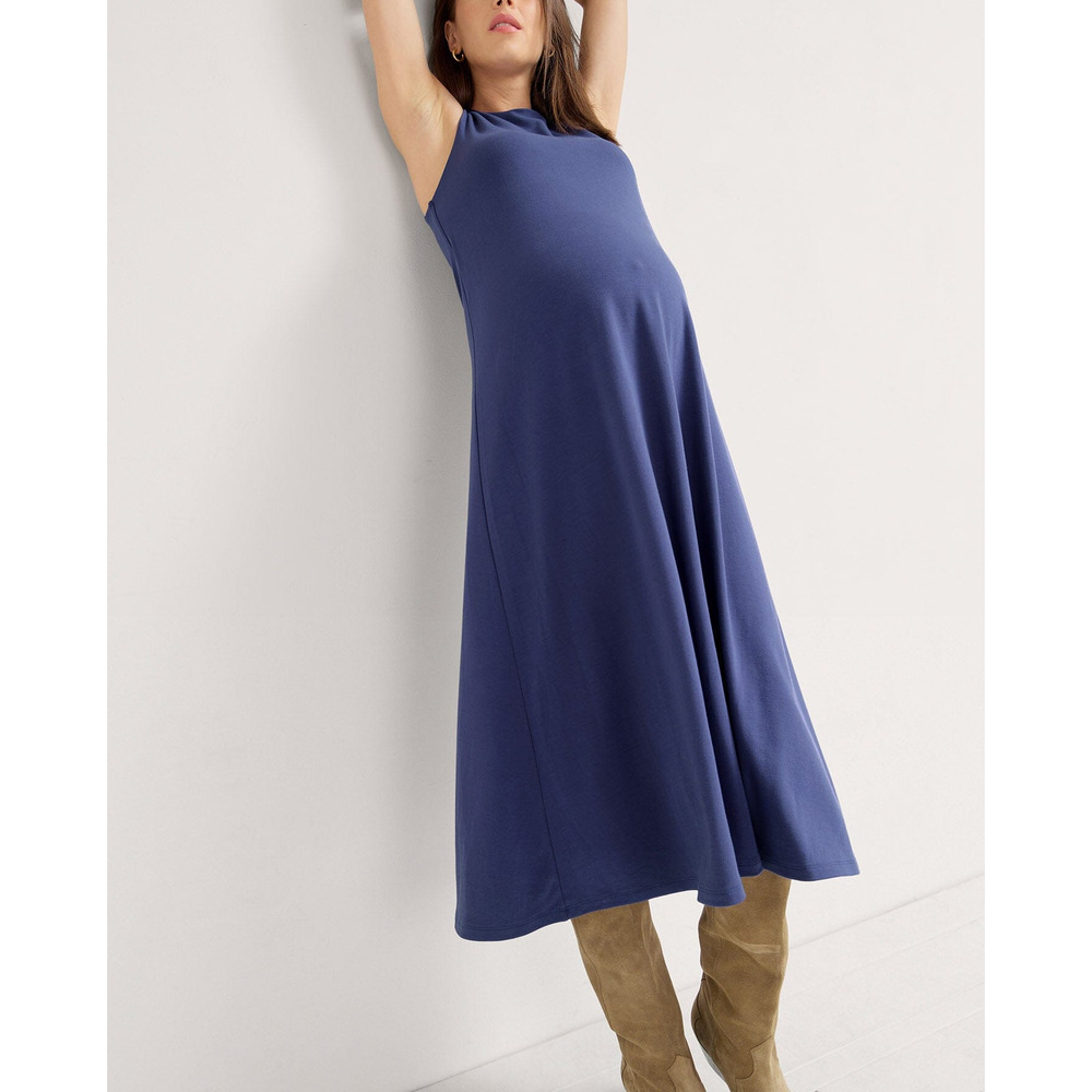 Hatch Navy Blue Sleeveless Swing Maternity Dress